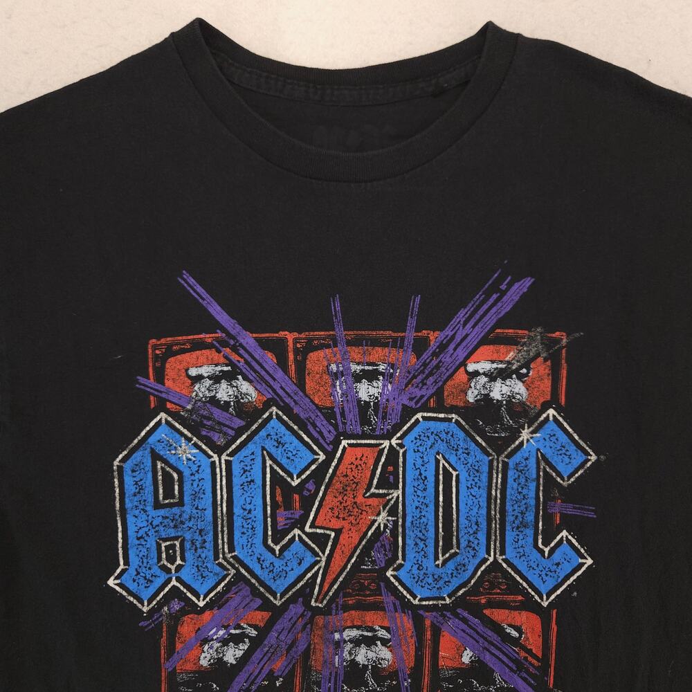ACDC Blow Up Your Video Band Crew Neck Graphic T Shirt Mens Size Medium M Black